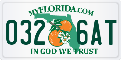 FL license plate 0326AT