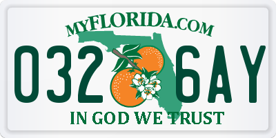 FL license plate 0326AY