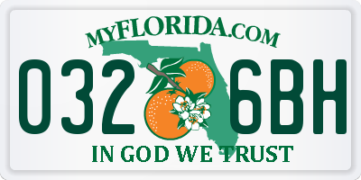 FL license plate 0326BH