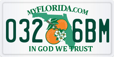 FL license plate 0326BM