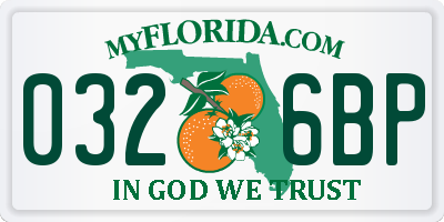 FL license plate 0326BP