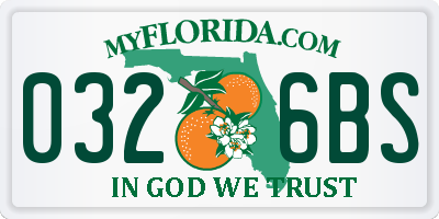 FL license plate 0326BS