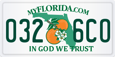 FL license plate 0326CO