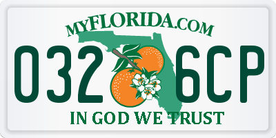 FL license plate 0326CP