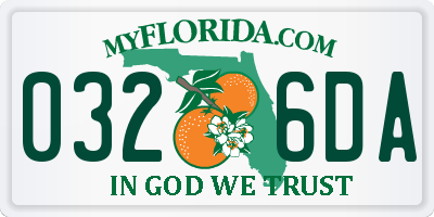 FL license plate 0326DA