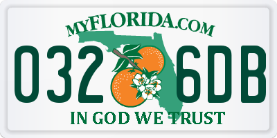 FL license plate 0326DB