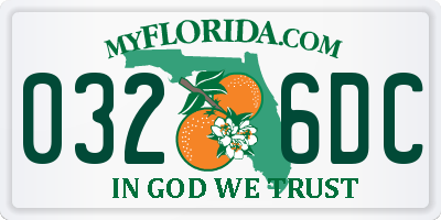 FL license plate 0326DC