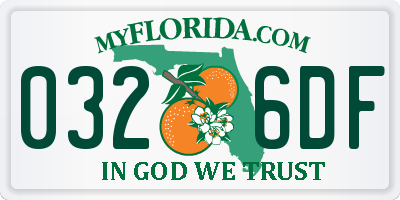 FL license plate 0326DF