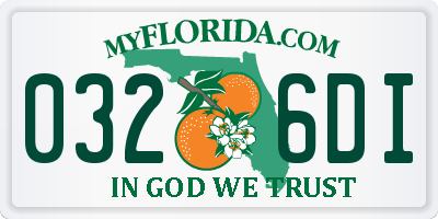 FL license plate 0326DI