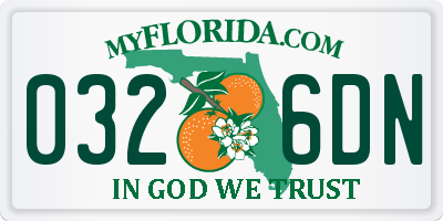 FL license plate 0326DN