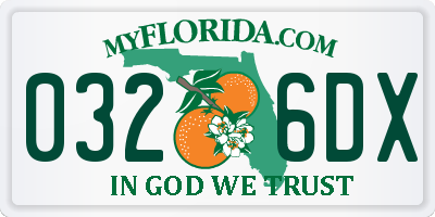FL license plate 0326DX