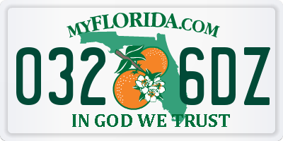 FL license plate 0326DZ