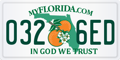 FL license plate 0326ED