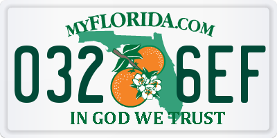 FL license plate 0326EF
