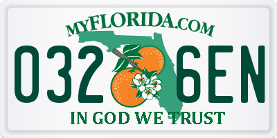 FL license plate 0326EN
