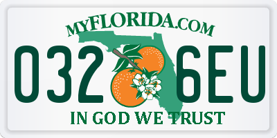 FL license plate 0326EU