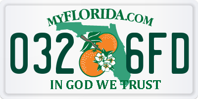FL license plate 0326FD