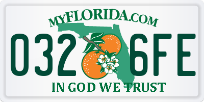 FL license plate 0326FE