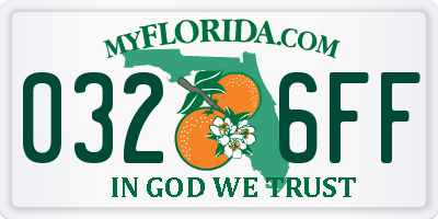 FL license plate 0326FF