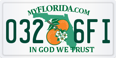 FL license plate 0326FI