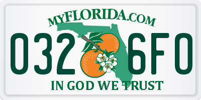 FL license plate 0326FO