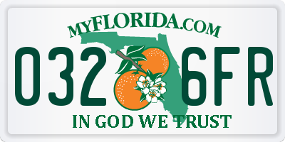 FL license plate 0326FR