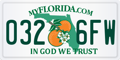 FL license plate 0326FW