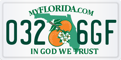 FL license plate 0326GF