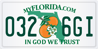FL license plate 0326GI
