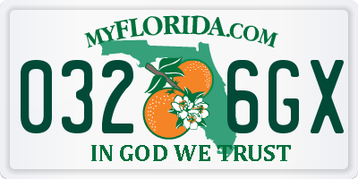 FL license plate 0326GX