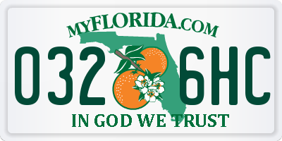 FL license plate 0326HC