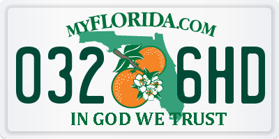 FL license plate 0326HD