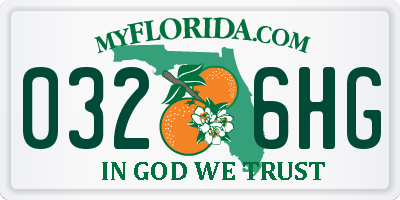 FL license plate 0326HG
