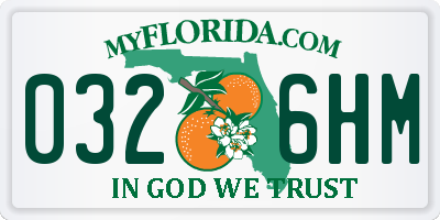 FL license plate 0326HM