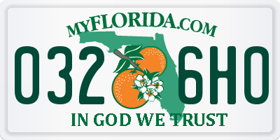FL license plate 0326HO