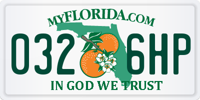 FL license plate 0326HP