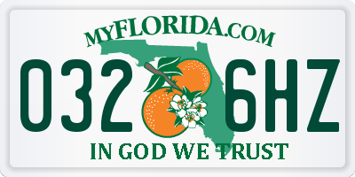 FL license plate 0326HZ