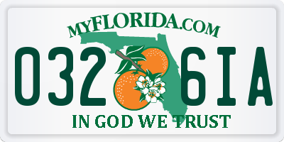FL license plate 0326IA