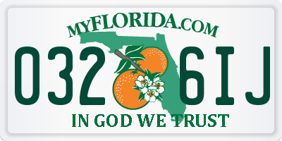 FL license plate 0326IJ