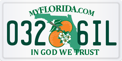 FL license plate 0326IL