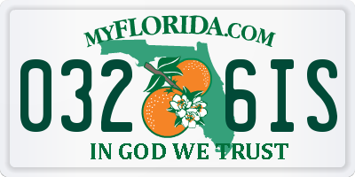 FL license plate 0326IS