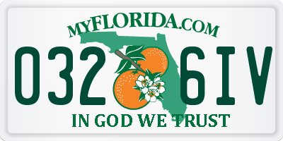 FL license plate 0326IV