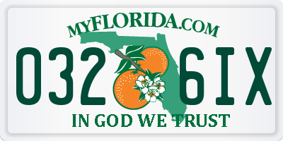 FL license plate 0326IX