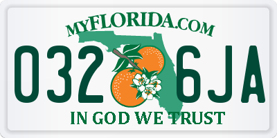 FL license plate 0326JA