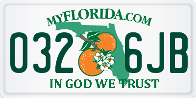 FL license plate 0326JB