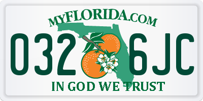 FL license plate 0326JC