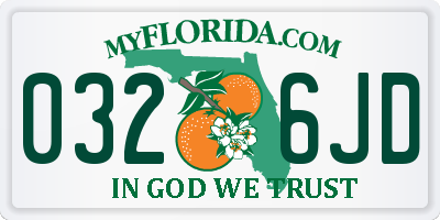 FL license plate 0326JD