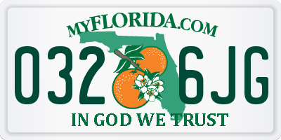 FL license plate 0326JG