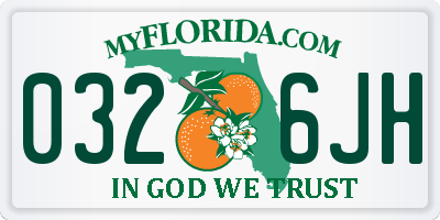FL license plate 0326JH