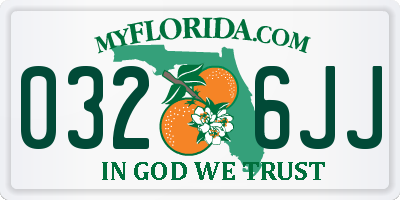 FL license plate 0326JJ